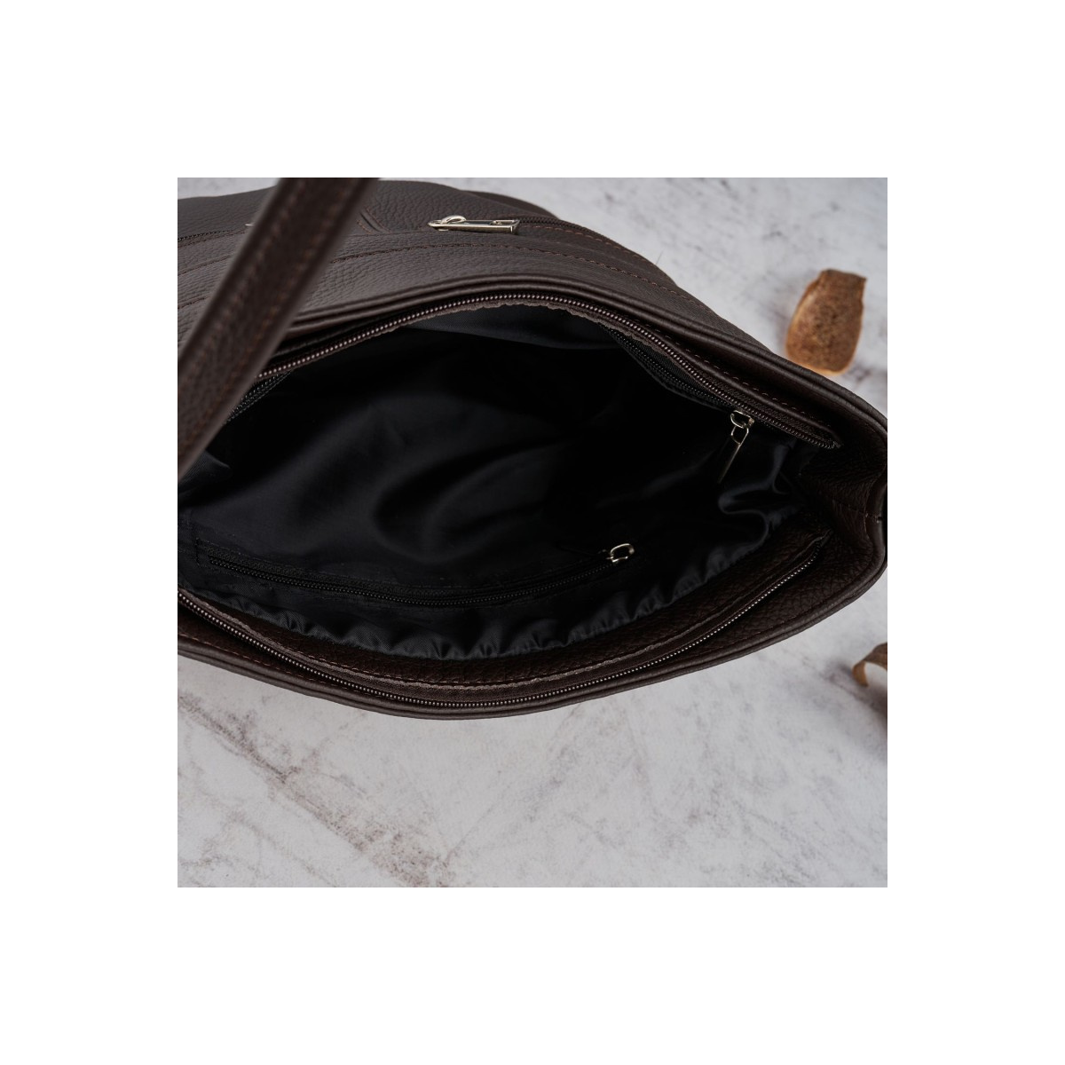 Kožená dámska hnedá crossbody kabelka PALOMA