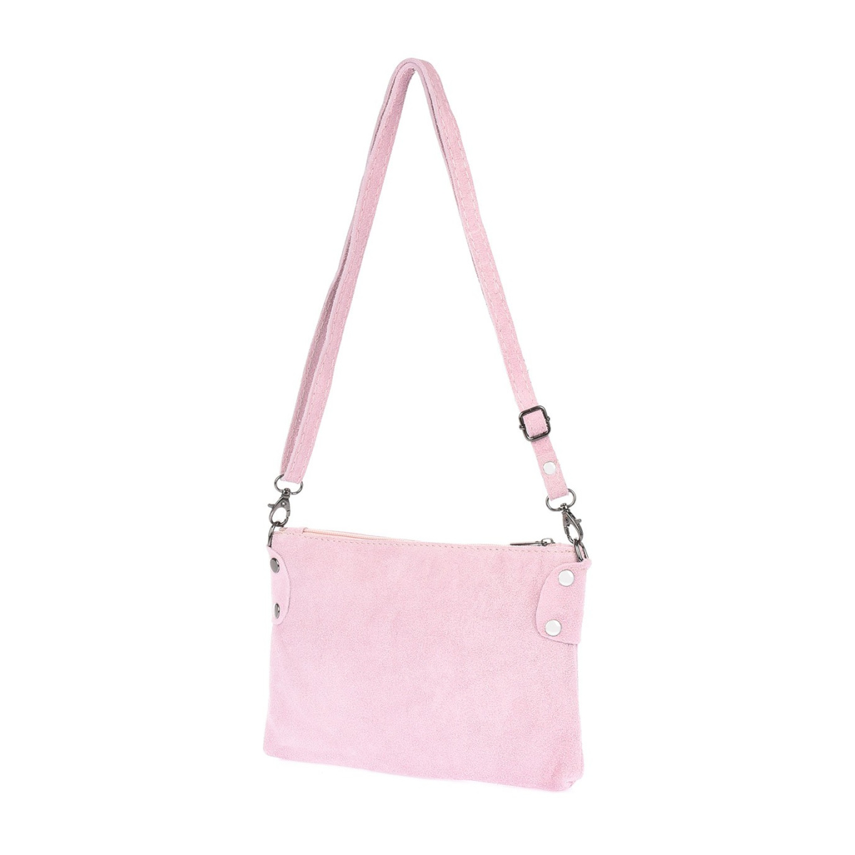 Dámska kožená semišová ružová kabelka Borse in pelle "ZORA"