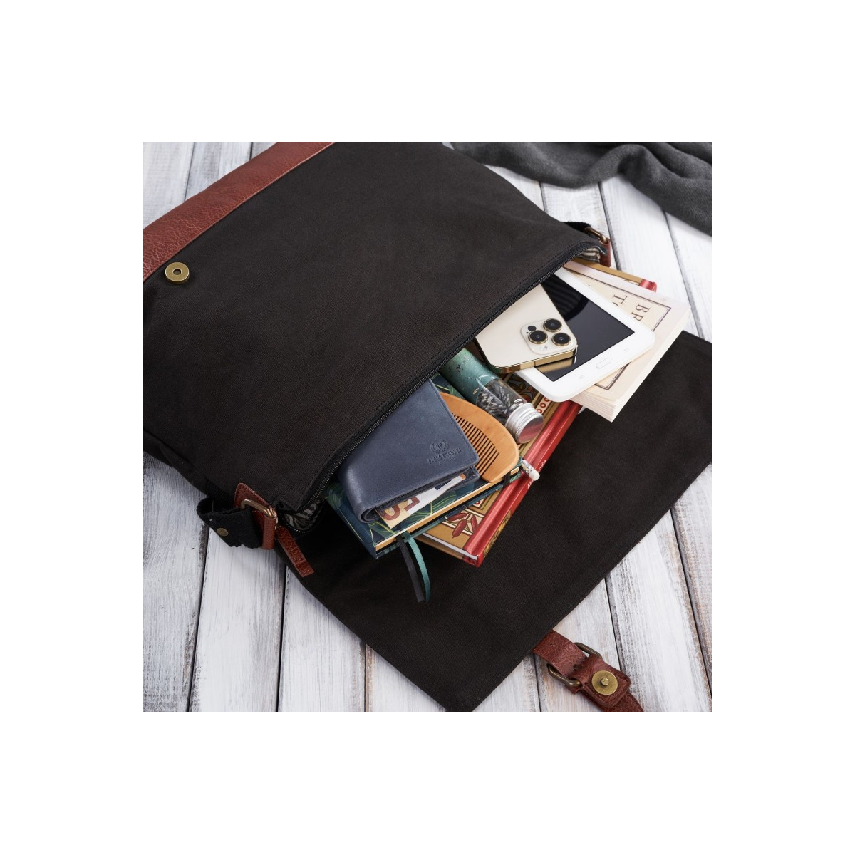 Pánska čierno-hnedá aktovka Paolo Peruzzi "MELVIN"