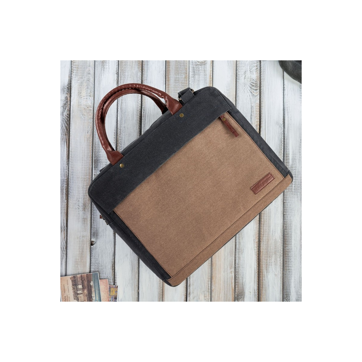 Pánska čierno-hnedá taška na notebook Paolo Peruzzi "MANUEL"