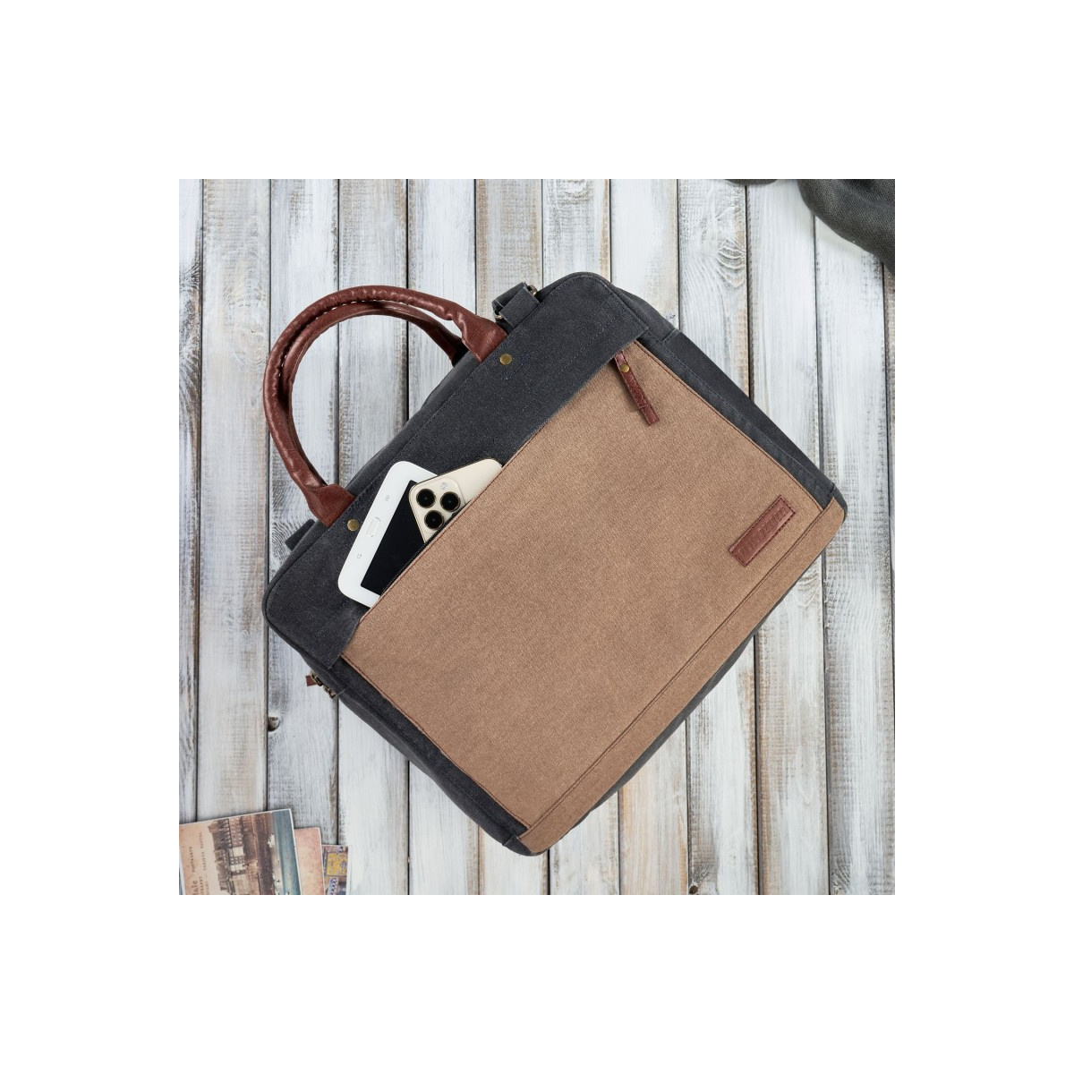 Pánska čierno-hnedá taška na notebook Paolo Peruzzi "MANUEL"