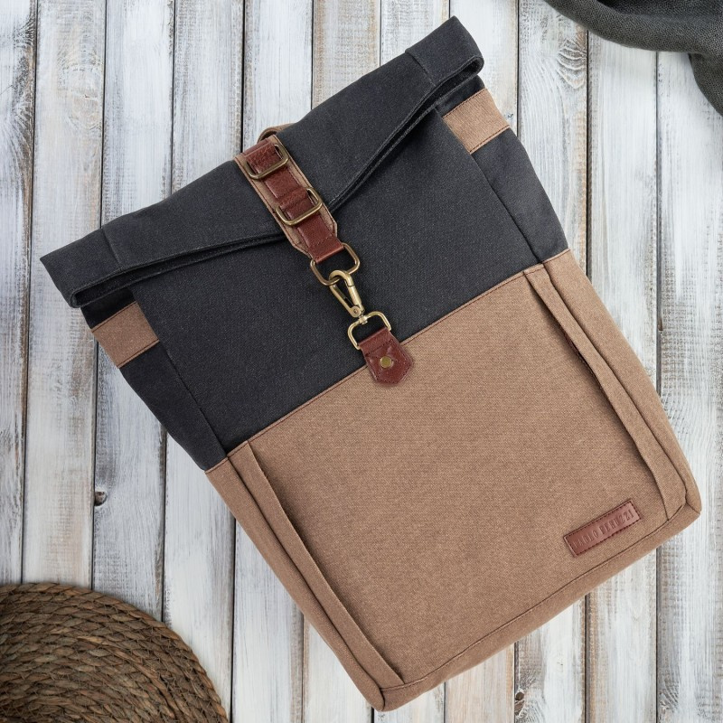 Pánsky béžovo-čierny batoh Paolo Peruzzi "MAURICIO"