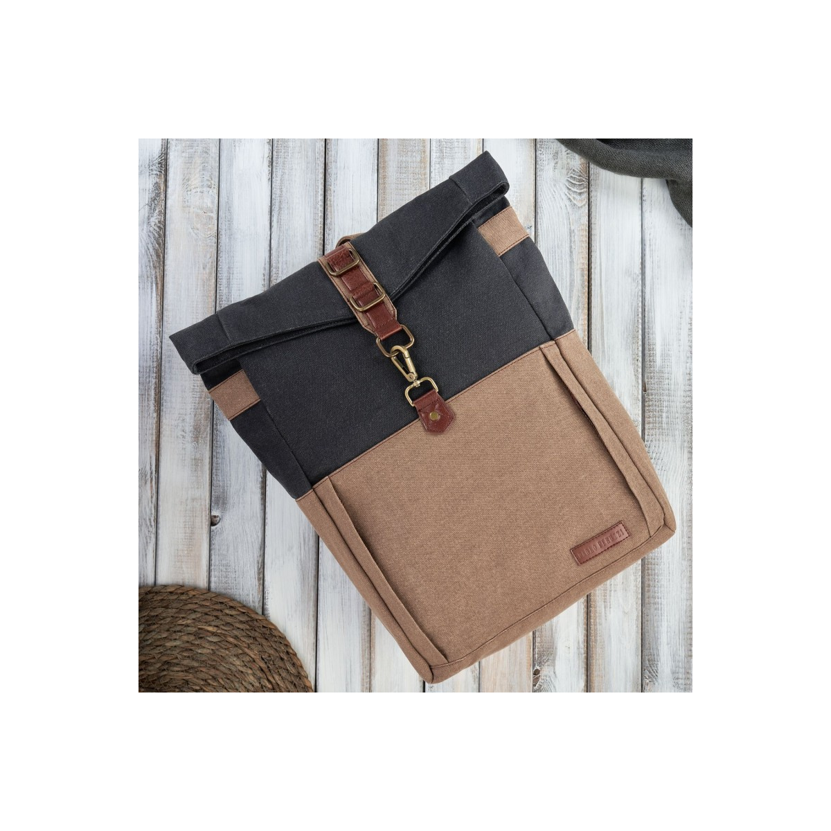 Pánsky béžovo-čierny batoh Paolo Peruzzi "MAURICIO"