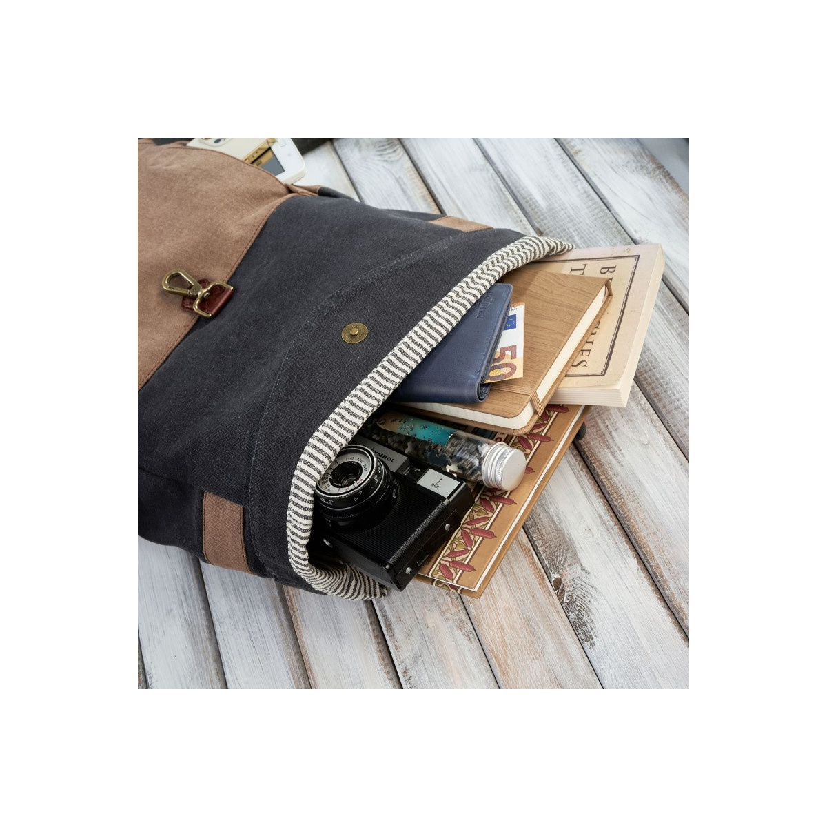 Pánsky béžovo-čierny batoh Paolo Peruzzi "MAURICIO"