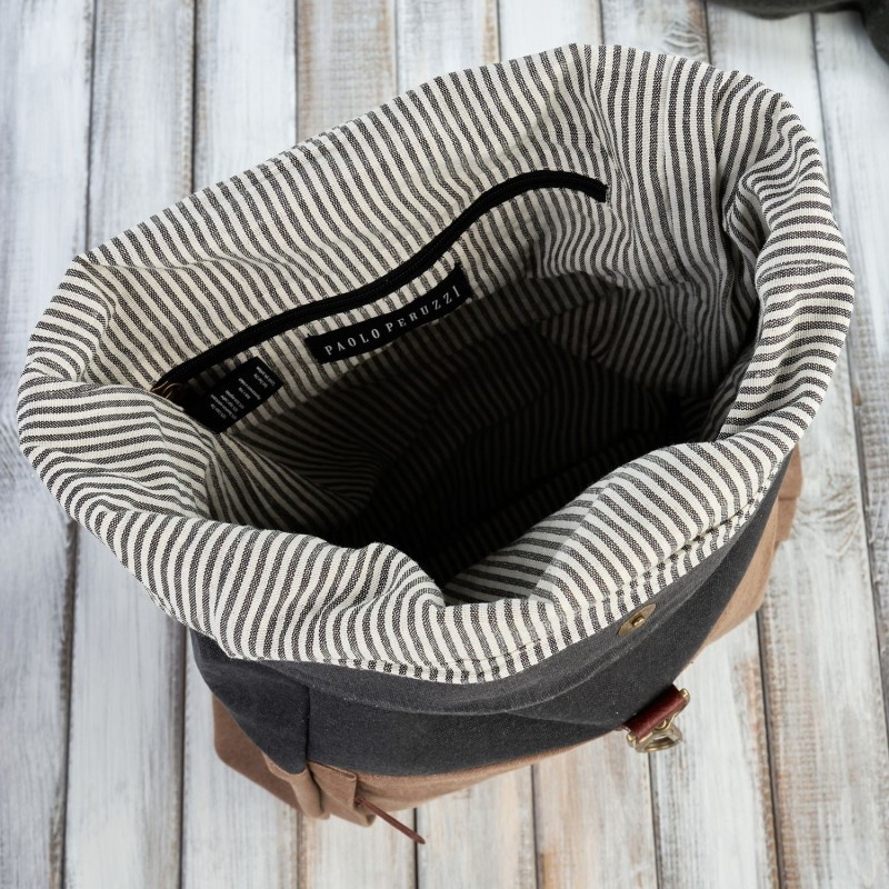 Pánsky béžovo-čierny batoh Paolo Peruzzi "MAURICIO"