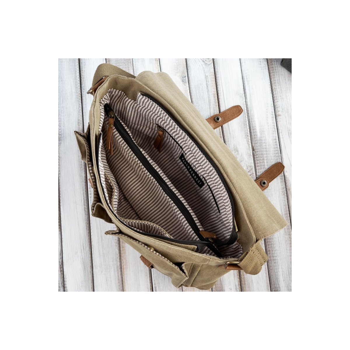 Pánska béžovo-hnedá aktovka Paolo Peruzzi "AMADEUS"