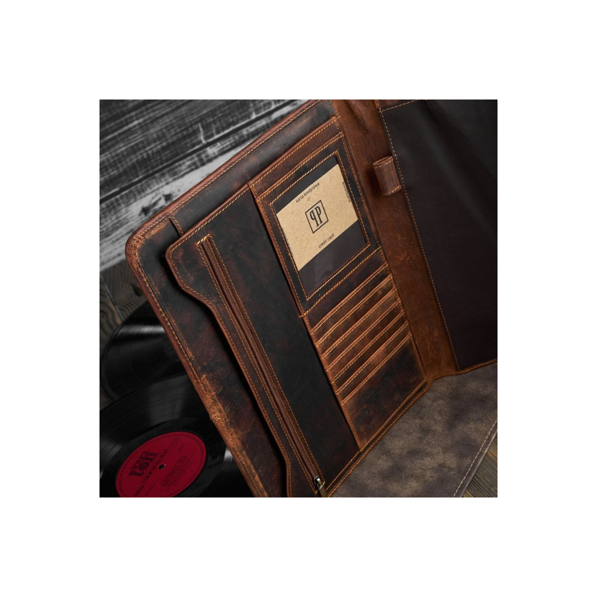 Kožený hnedý organizér Paolo Peruzzi "TRINIDAD"