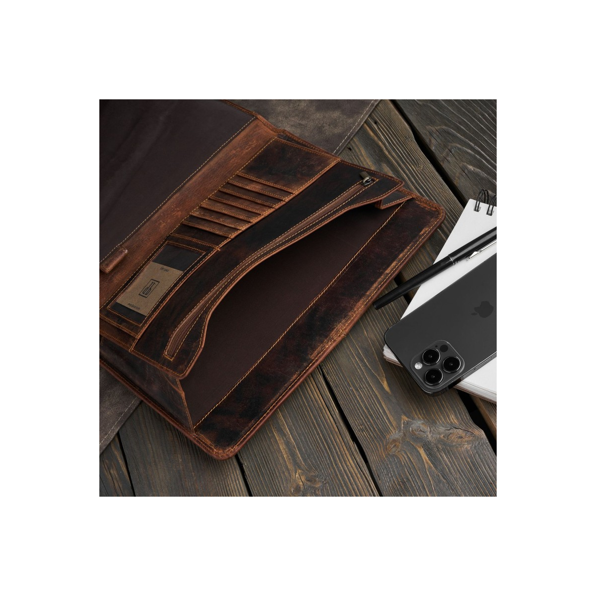 Kožený hnedý organizér Paolo Peruzzi "TRINIDAD"