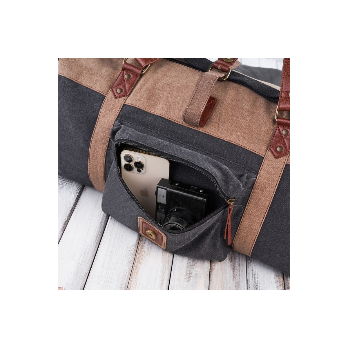 Pánska čierno-béžová taška Paolo Peruzzi "HOLDEN"