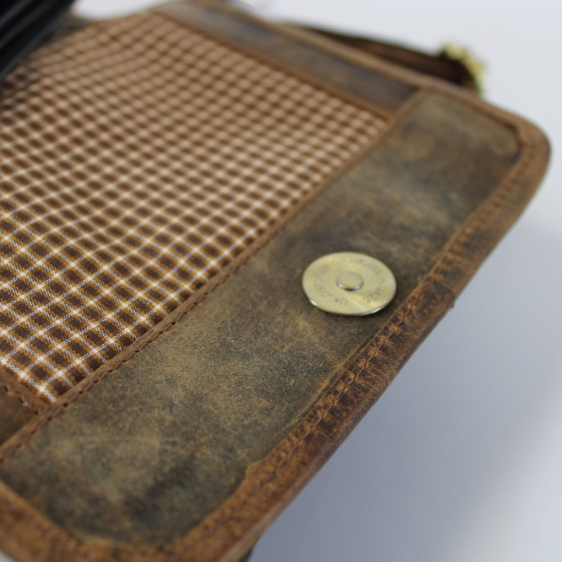 Pánska kožená hnedá taška na rameno ADEM