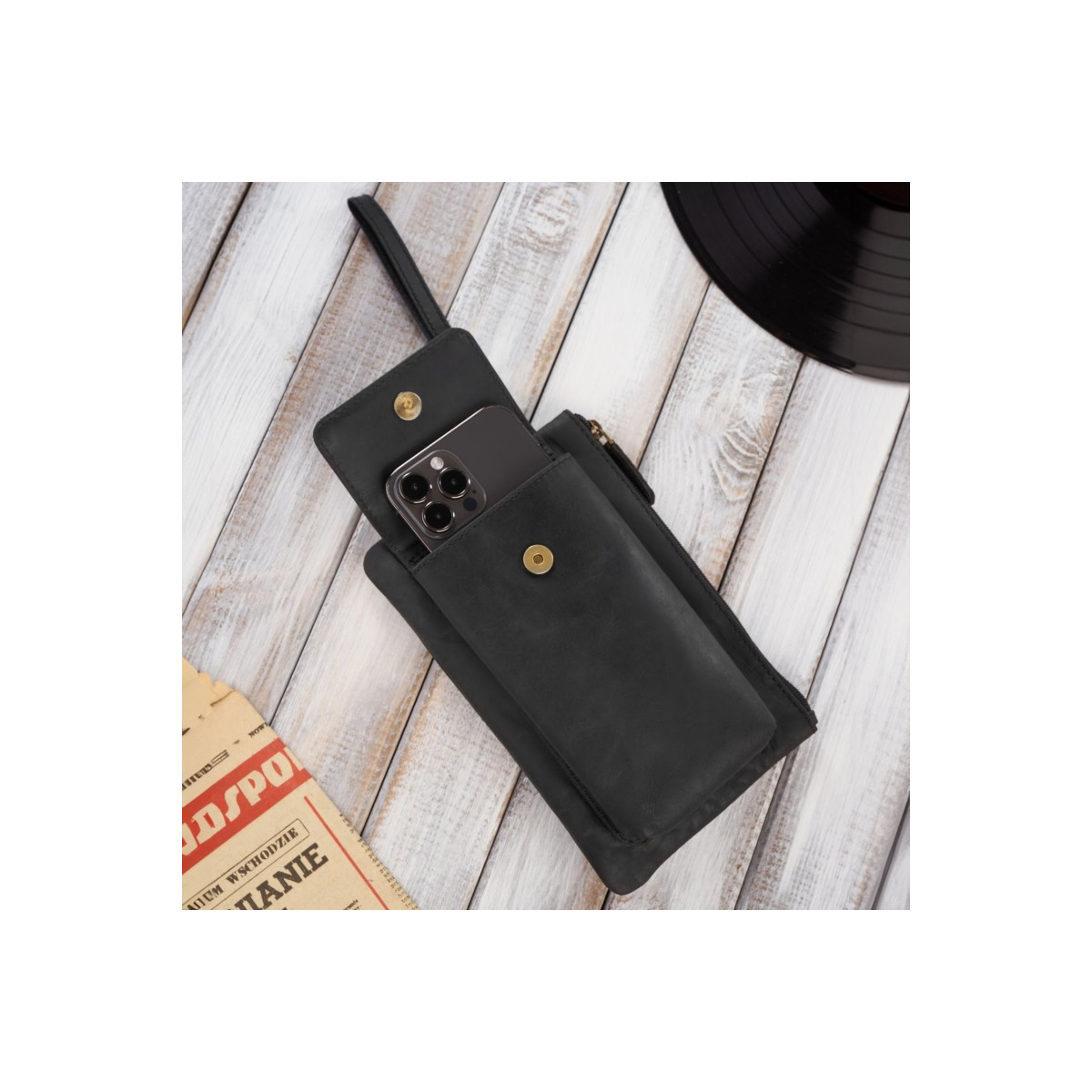 Kožená pánska čierna príručná taška Paolo Peruzzi "ODIN"