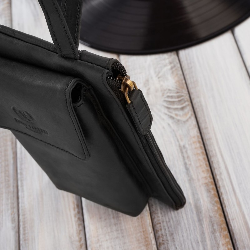 Kožená pánska čierna príručná taška Paolo Peruzzi "ODIN"