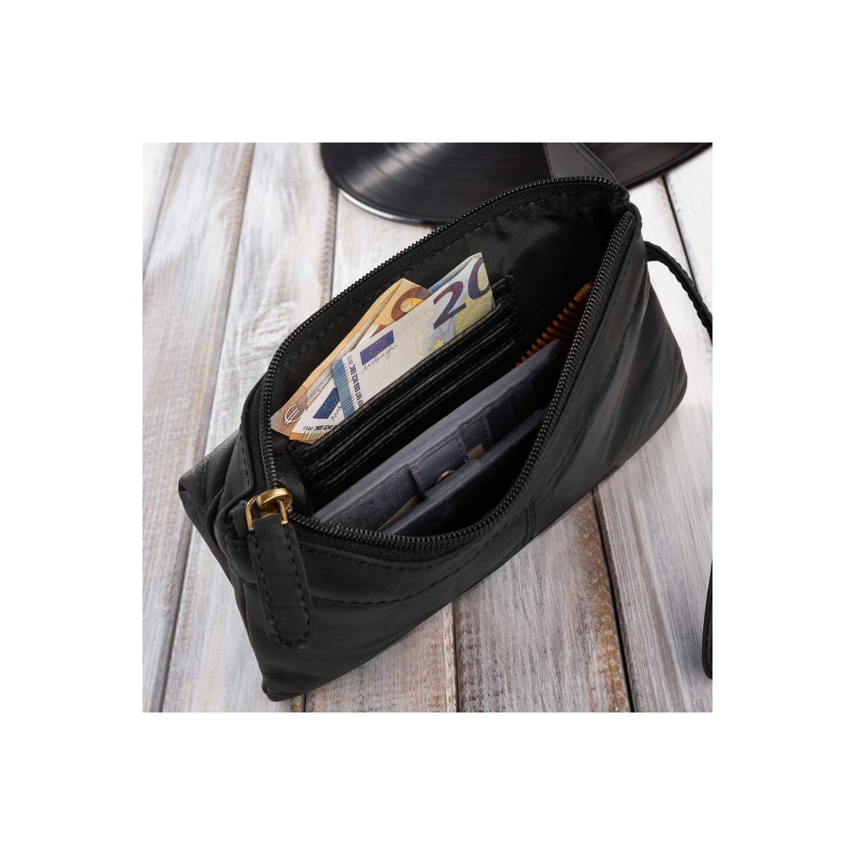 Kožená pánska čierna príručná taška Paolo Peruzzi "ODIN"