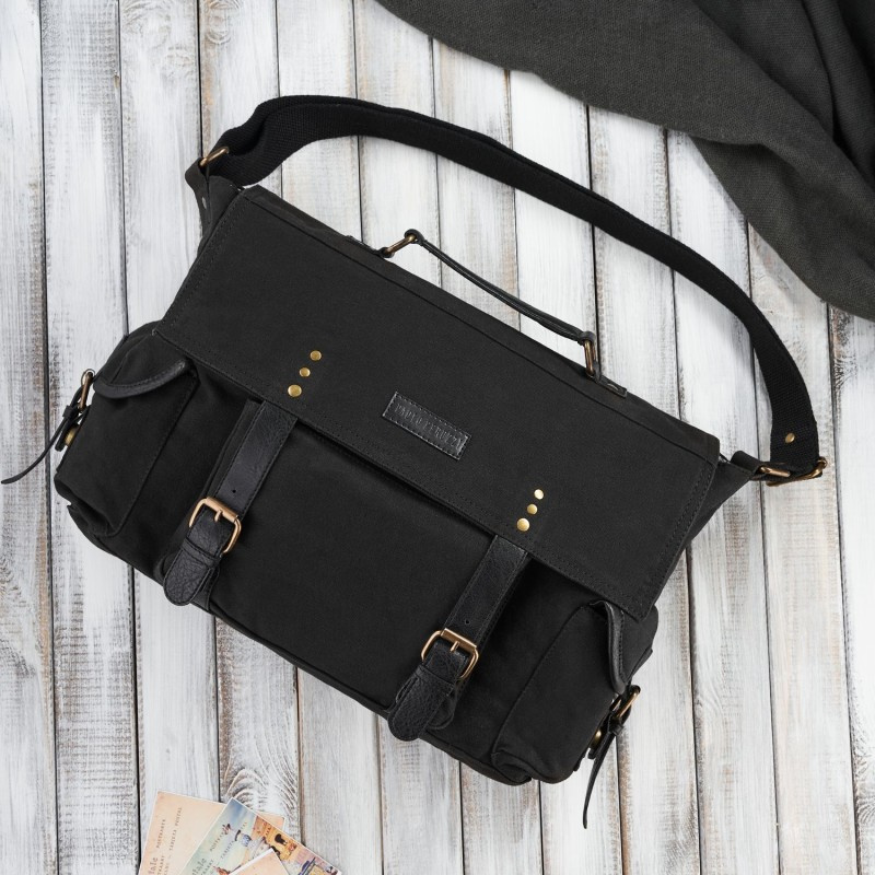 Pánska čierna taška na rameno Paolo Peruzzi "PEDRO"