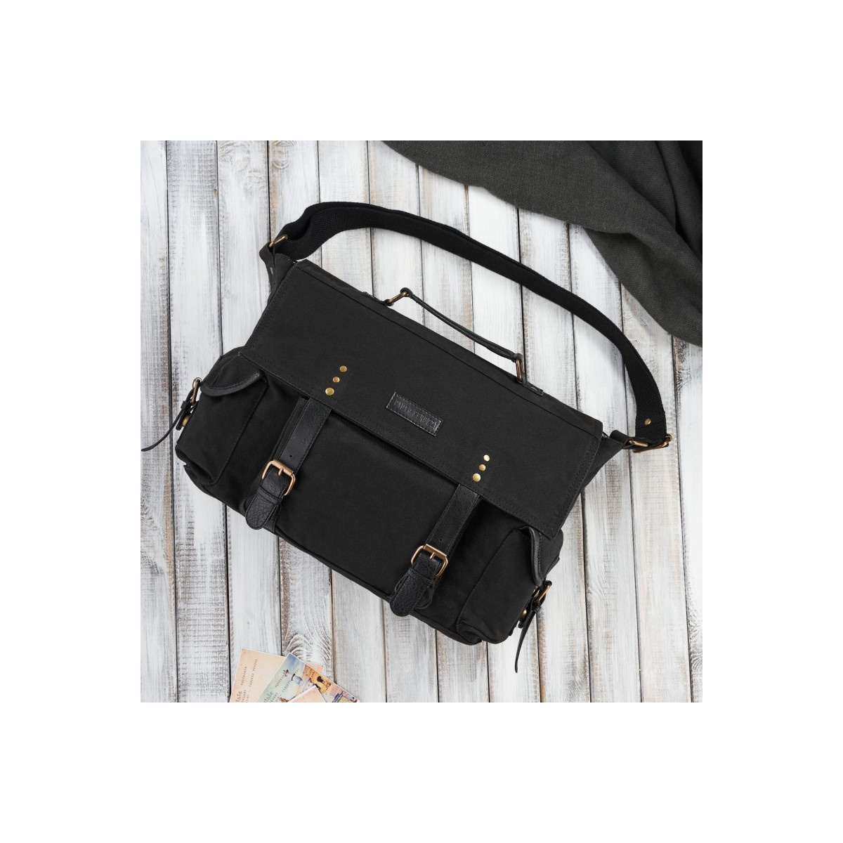 Pánska čierna taška na rameno Paolo Peruzzi "PEDRO"