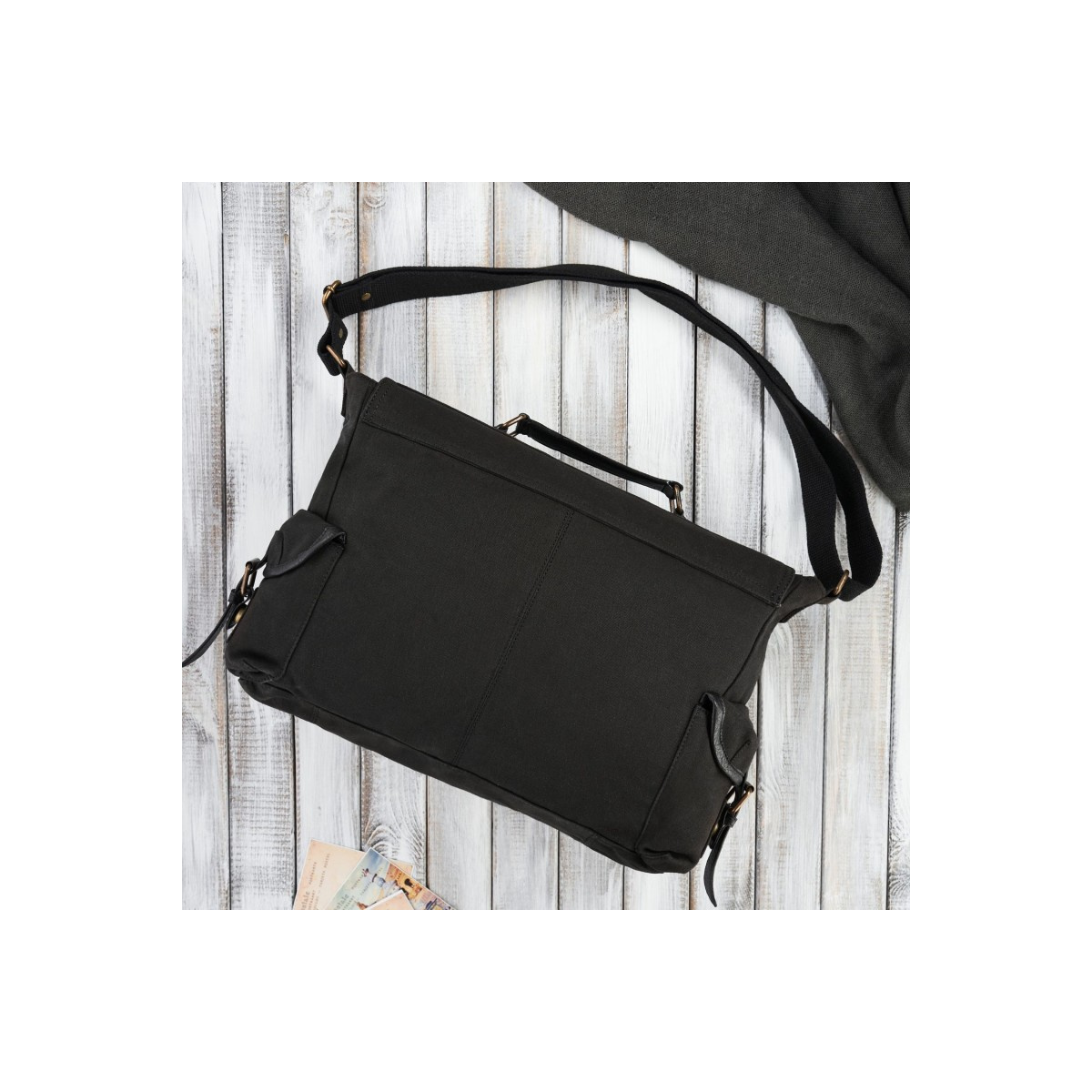 Pánska čierna taška na rameno Paolo Peruzzi "PEDRO"