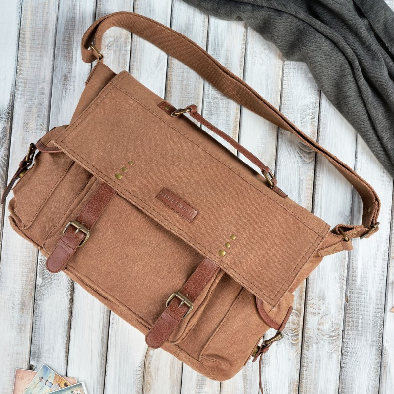 Pánska hnedá taška na rameno Paolo Peruzzi "PEDRO"