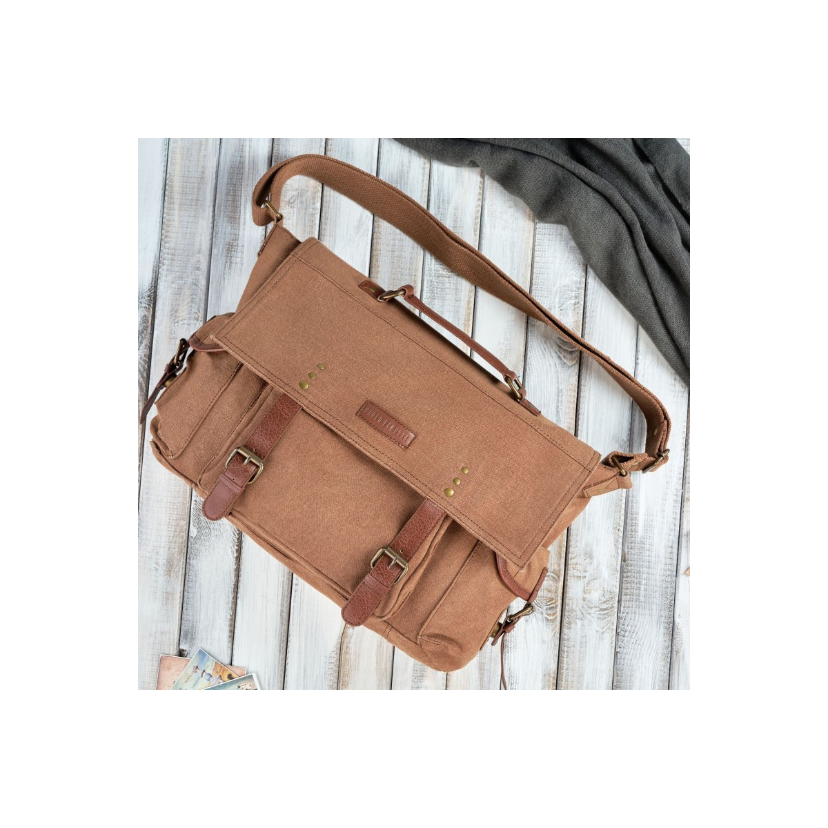 Pánska hnedá taška na rameno Paolo Peruzzi "PEDRO"