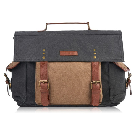 Pánska čierno-béžová taška na rameno Paolo Peruzzi "PEDRO"