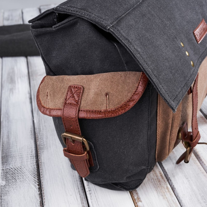 Pánska čierno-béžová taška na rameno Paolo Peruzzi "PEDRO"