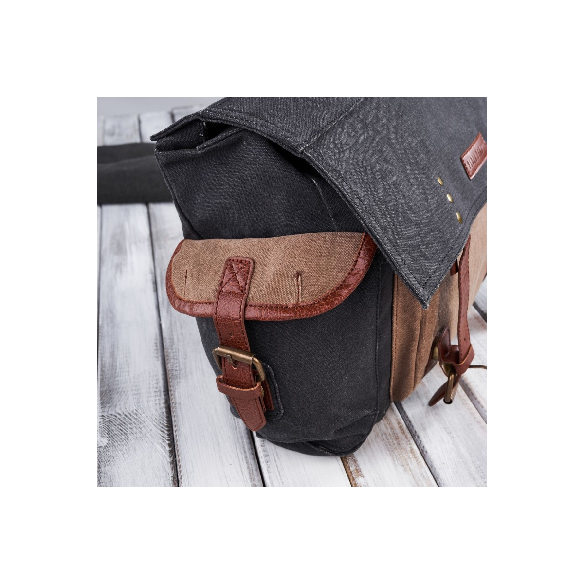 Pánska čierno-béžová taška na rameno Paolo Peruzzi "PEDRO"