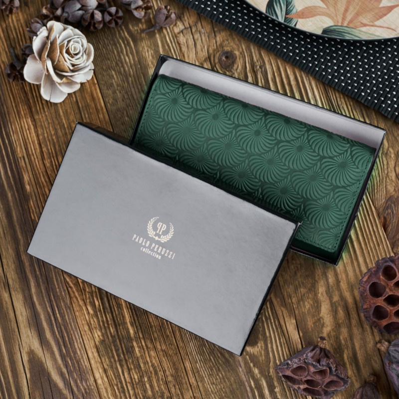 Kožená dámska zelená peňaženka Paolo Peruzzi "ADENNA"