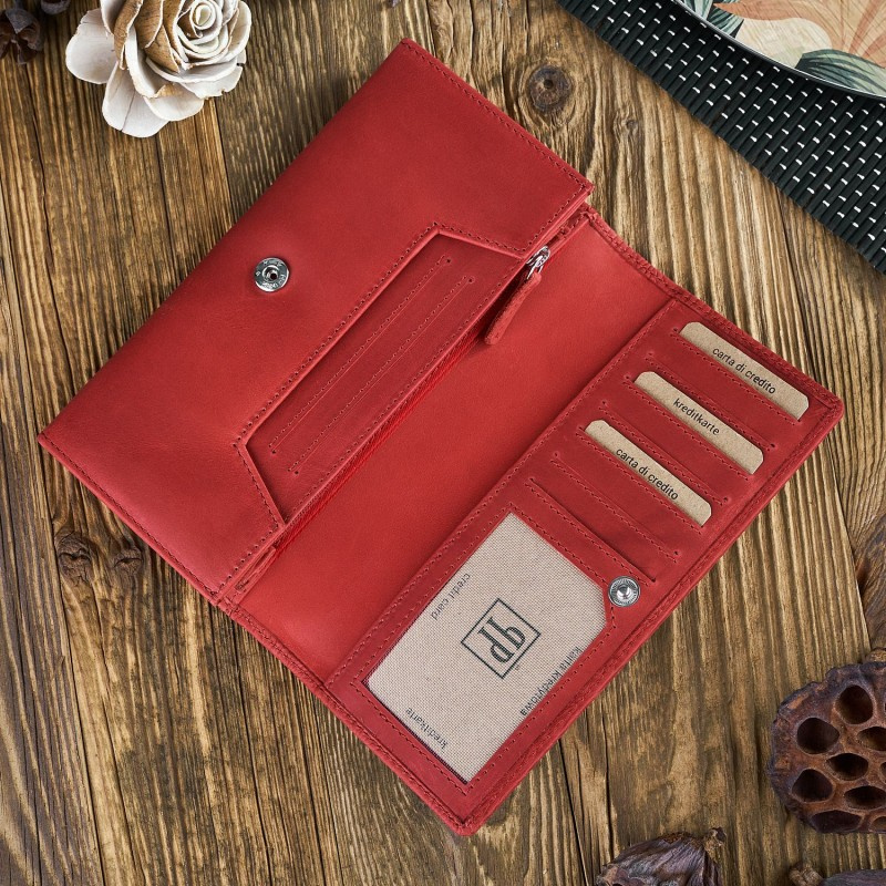 Kožená dámska červená peňaženka Paolo Peruzzi "ADENNA"