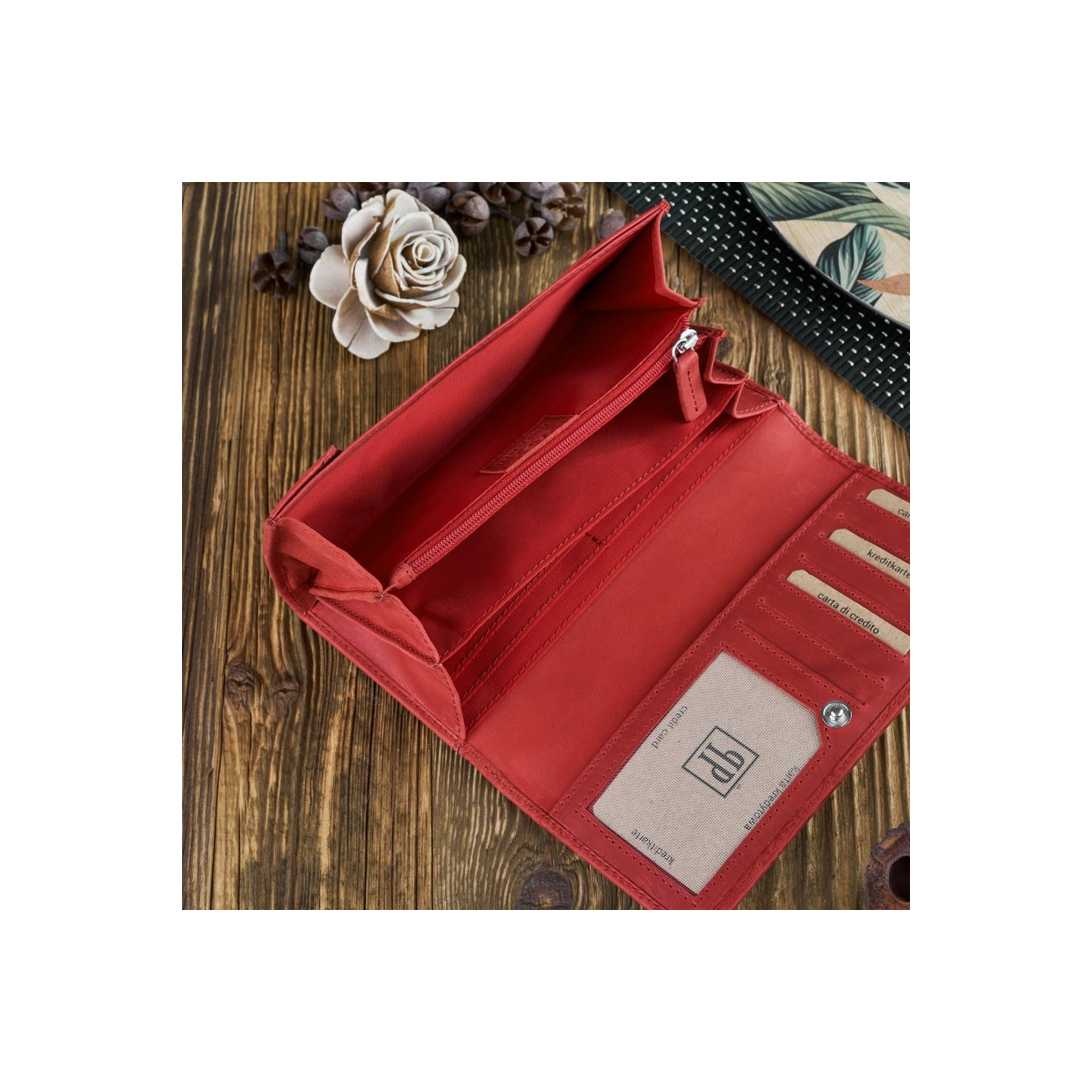 Kožená dámska červená peňaženka Paolo Peruzzi "ADENNA"