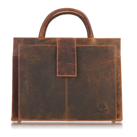 Kožená dámska hnedá vintage aktovka Paolo Peruzzi "ALDORA"