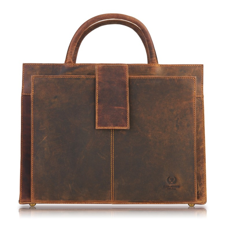 Kožená dámska hnedá vintage aktovka Paolo Peruzzi "ALDORA"