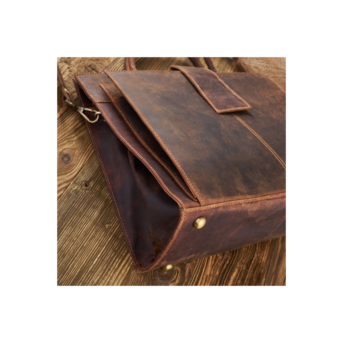 Kožená dámska hnedá vintage aktovka Paolo Peruzzi "ALDORA"