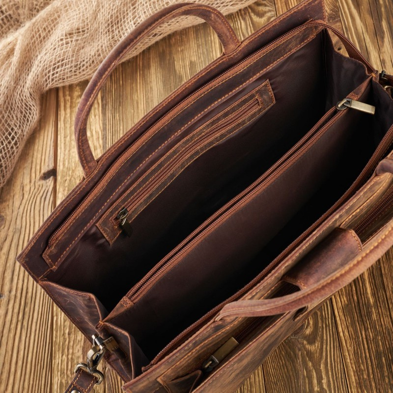 Kožená dámska hnedá vintage aktovka Paolo Peruzzi "ALDORA"