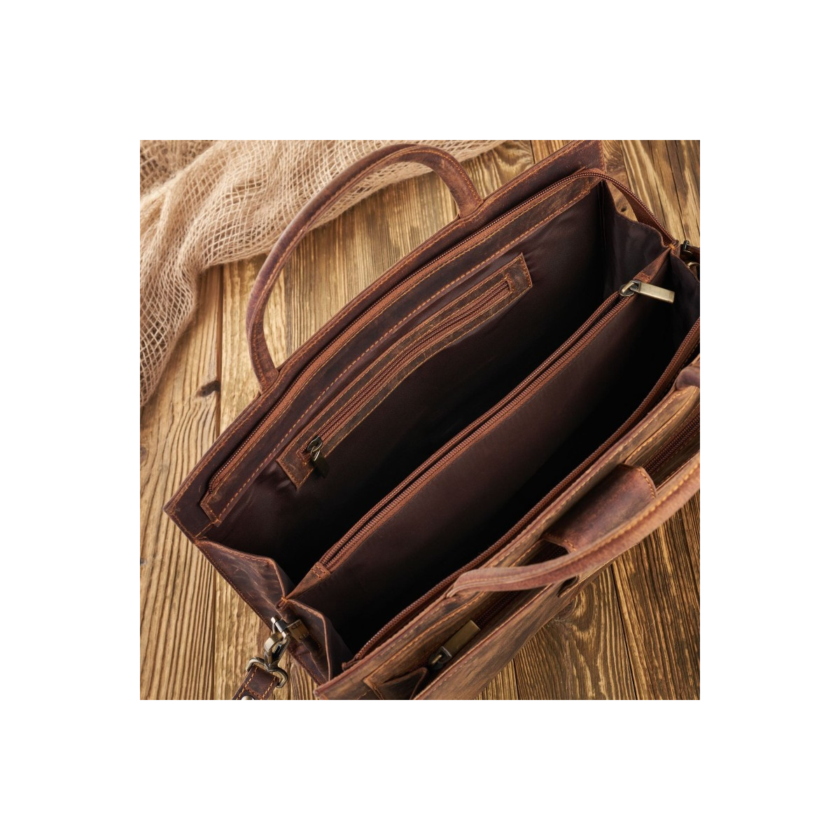 Kožená dámska hnedá vintage aktovka Paolo Peruzzi "ALDORA"