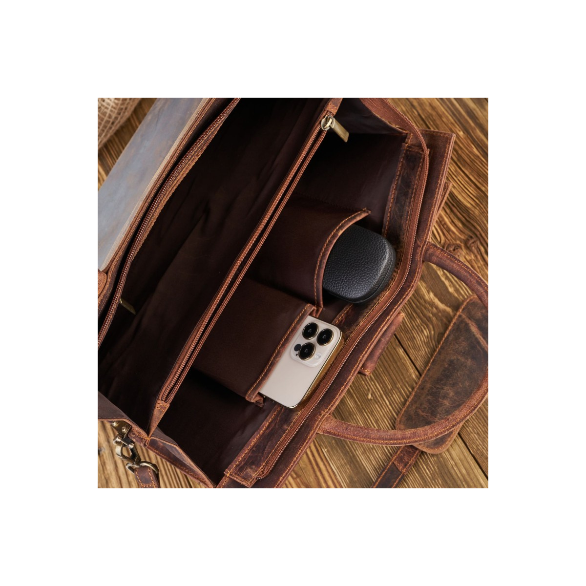 Kožená dámska hnedá vintage aktovka Paolo Peruzzi "ALDORA"