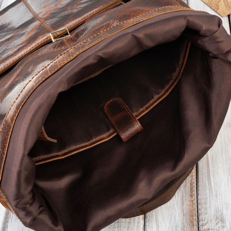 Kožený hnedý premium batoh PAOLO PERUZZI