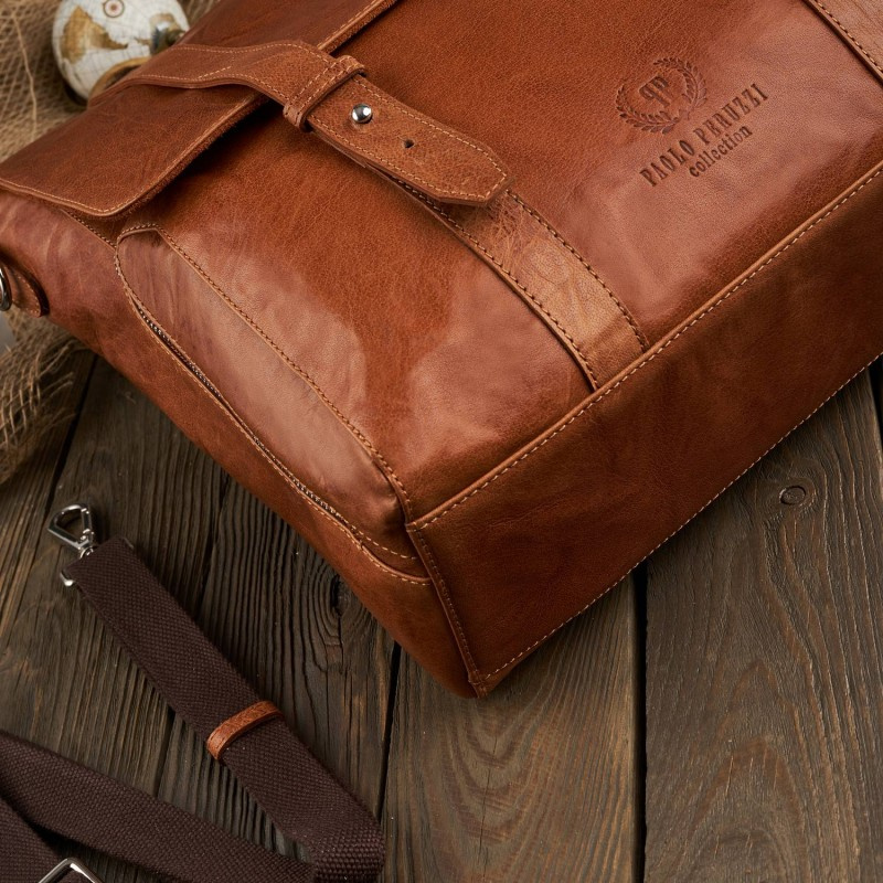 Kožený koňakový batoh 2v1 Paolo Peruzzi "VENNI"