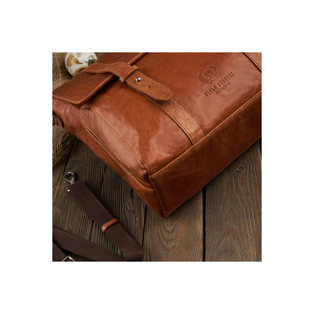 Kožený koňakový batoh 2v1 Paolo Peruzzi "VENNI"