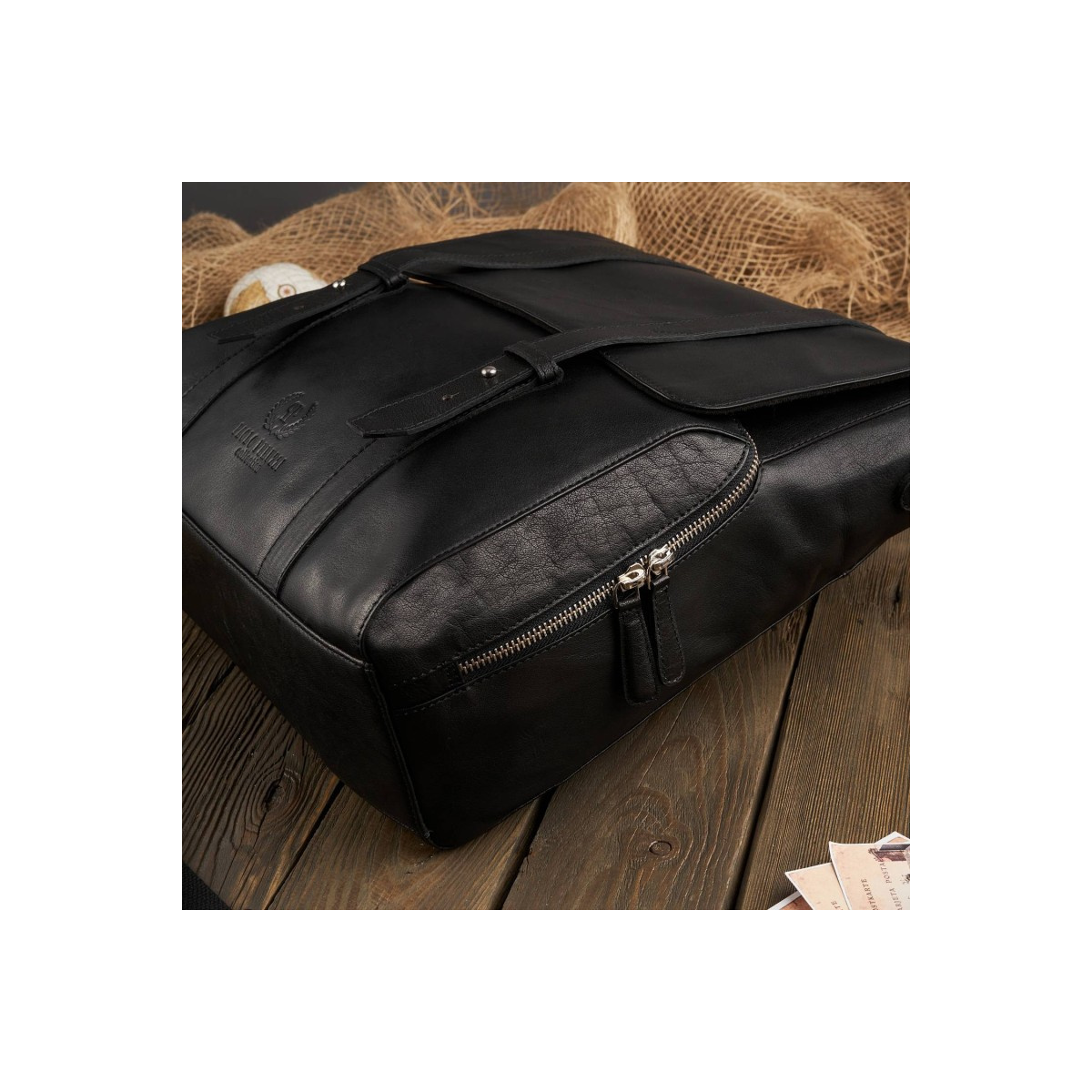 Kožený čierny batoh 2v1 Paolo Peruzzi "VENNI"