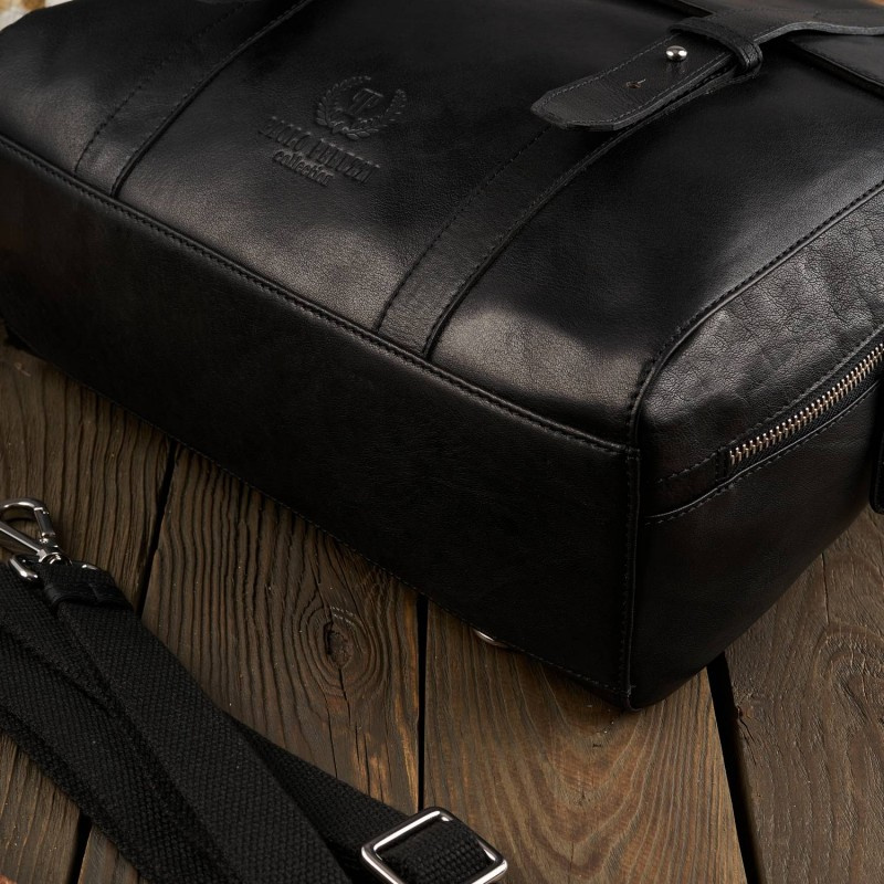 Kožený čierny batoh 2v1 Paolo Peruzzi "VENNI"