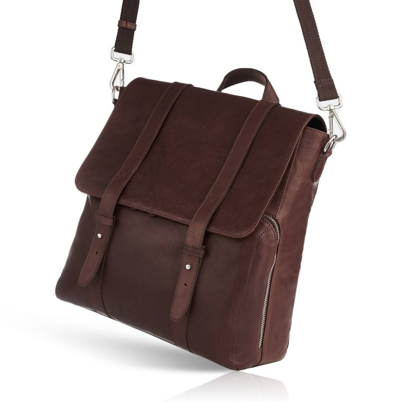 Kožený hnedý batoh 2v1 VENNI