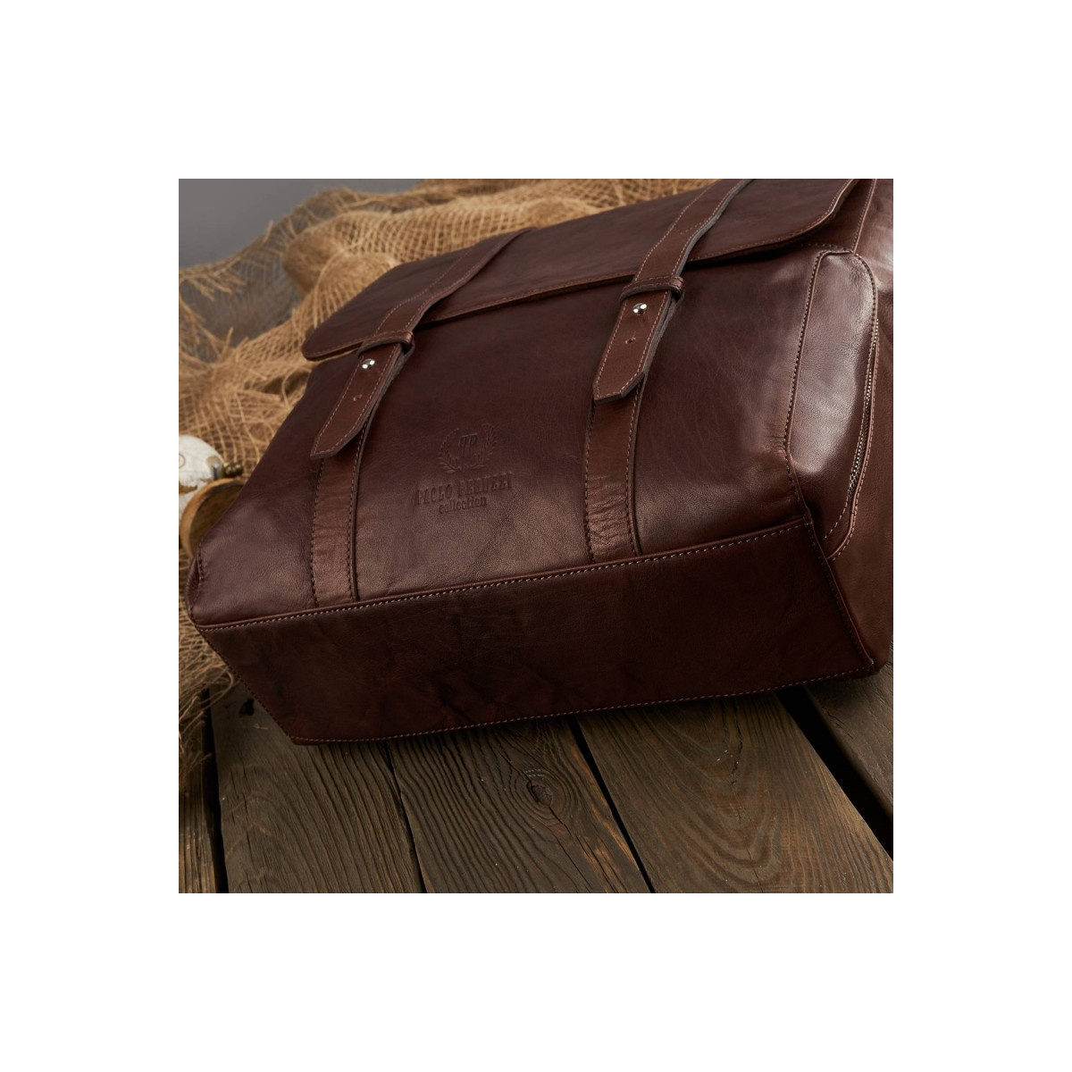 Kožený hnedý batoh 2v1 VENNI