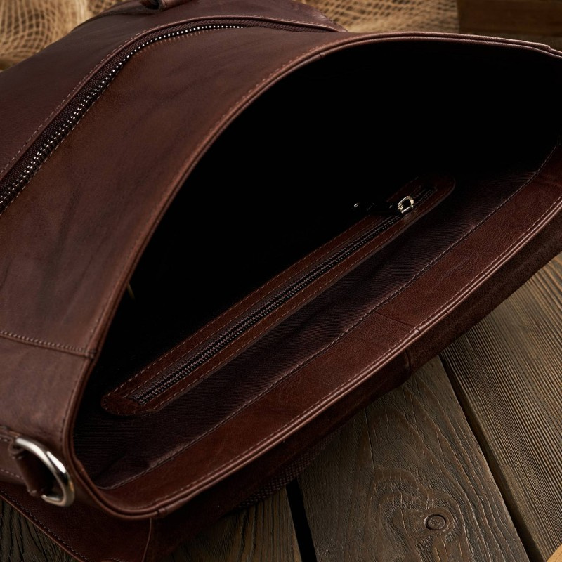 Kožený hnedý batoh 2v1 VENNI