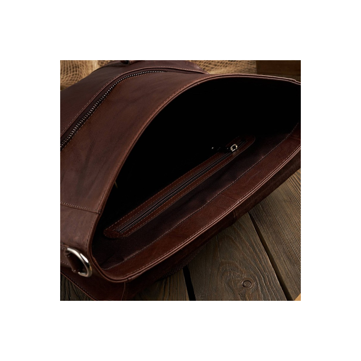 Kožený hnedý batoh 2v1 VENNI