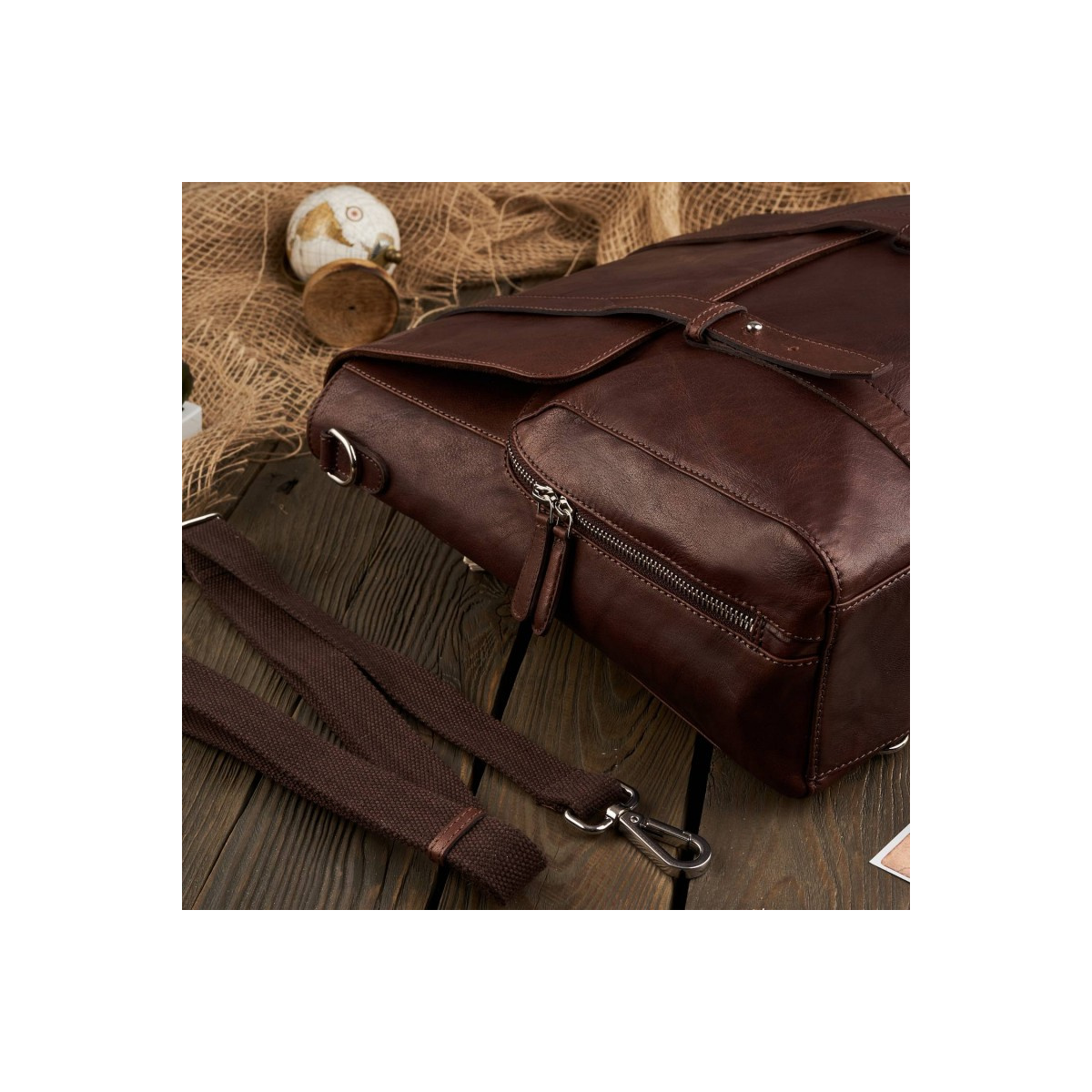 Kožený hnedý batoh 2v1 VENNI