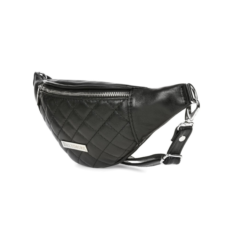 Kožená dámska čierna crossbody kabelka Beltimore "AGALIA"