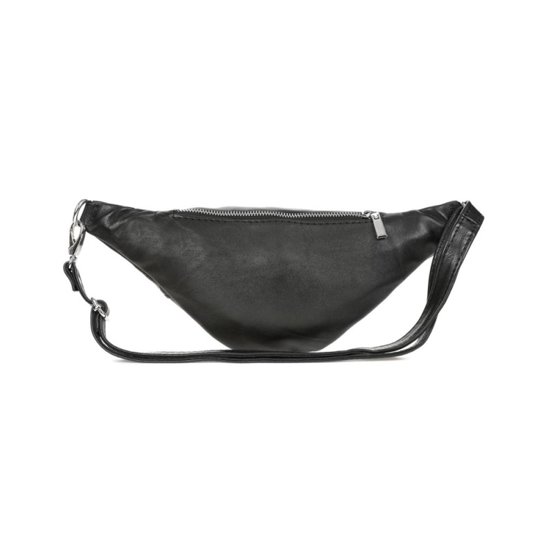 Kožená dámska čierna crossbody kabelka Beltimore "AGALIA"