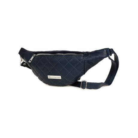 Kožená dámska tmavomodrá ľadvinka s prešívaným vzorom, crossbody kabelka, cez telo