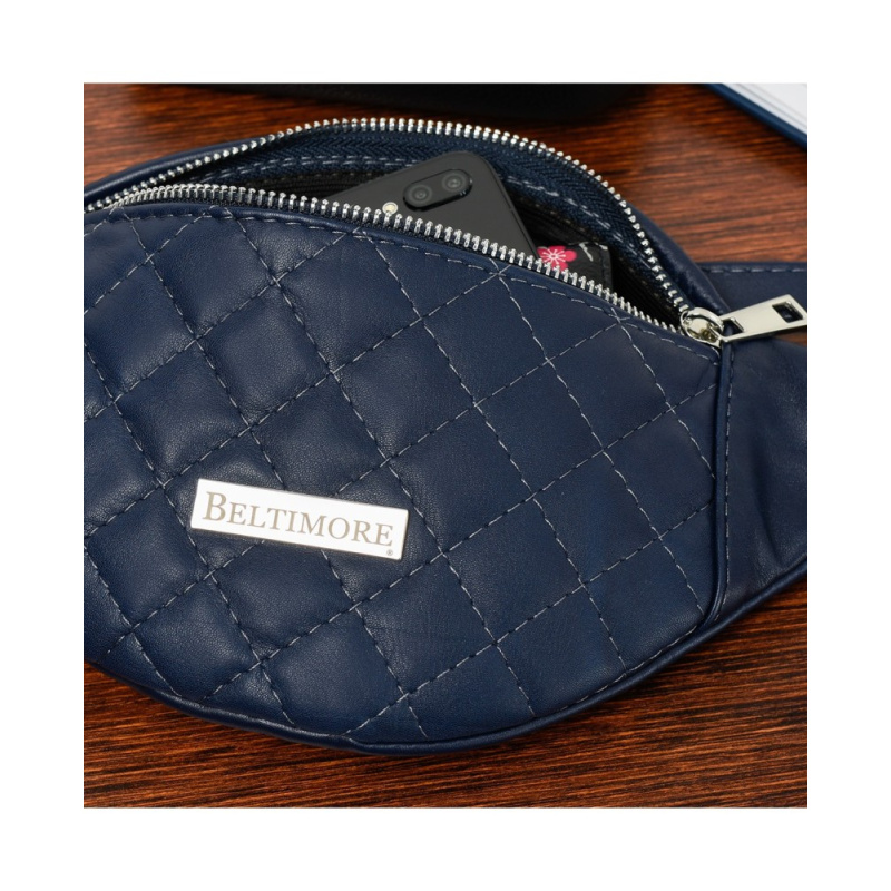 Kožená dámska tmavomodrá crossbody kabelka AGALIA