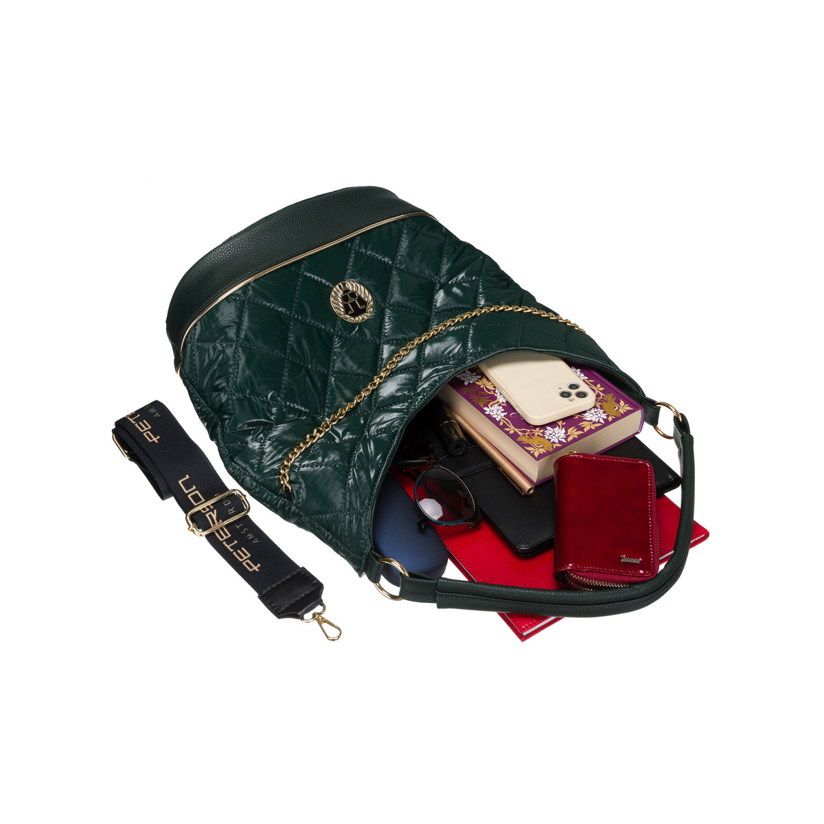 Dámska zelená kabelka na rameno AMADIS