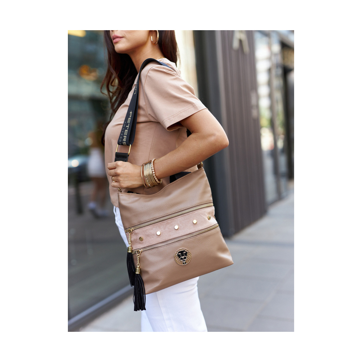 Dámska béžová kabelka DOLORES